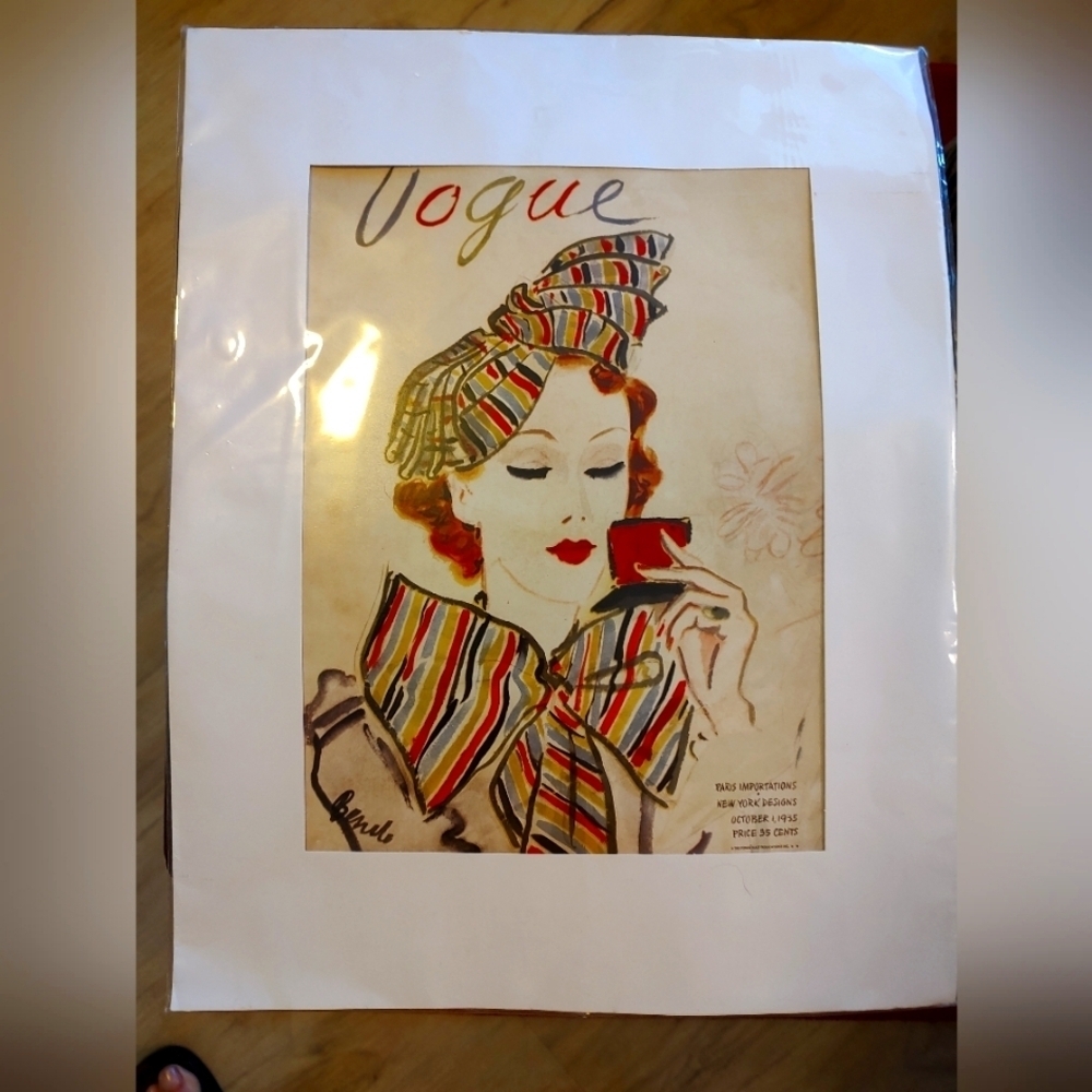 VOGUE MAGAZINE COVER PRINT Circa 1935 13" x 10" - Picture 3 of 8